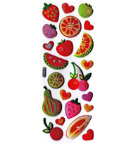 Sticker Kabartmalı Sticker Defter, Planlayıcı Etiket (cb389) 16x7 cm- Meyveler