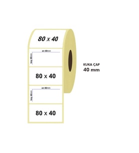 Tanex Barkod Etiketi Termal 80x40 40mm Çap 1000'li