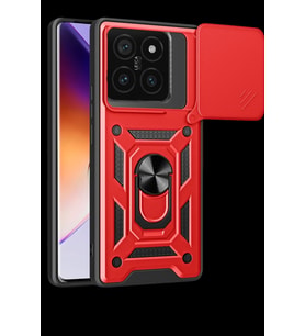 Pilelistore   Xiaomi Mi 14T Pro Kılıf Pars Lens Yüzüklü Silikon - Kırmızı