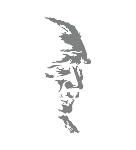 Atatürk Silüet Sticker17x17 Cm Gri