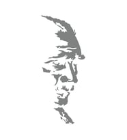 Atatürk Silüet Sticker17x17 Cm Gri