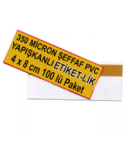 4 cm x 8 cm Raf Fiyat Etiketliği Yapışkanlı Etiketlik Şeffaf PVC Fiyat Etiketliği 100 lü Pk.