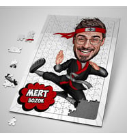 Kişiye Özel Hediye 240 Parça Karateci Adam Karikatürlü Puzzle