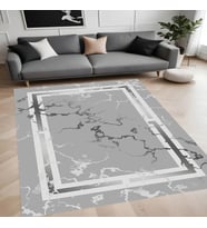 Rovigo Home Dijital Baskı Yıkanabilir Kaymaz Taban Salon Halısı Ve Yolluk RVG0922-FNL153 (Gri)