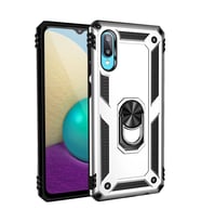 Samsung Galaxy A02 Kılıf Sofya Yüzüklü Silikon Kapak - Gümüş