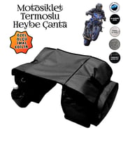 MOTOSİKLET HEYBE ÇANTASI TERMAL TERMOSLU CEPLİ (Siyah)
