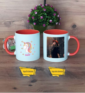 Unicorn Kupa Bardak Turuncu Fotoğraflı