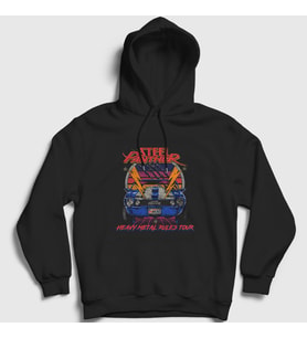 Presmono Unisex Siyah Tour Steel Panther Kapüşonlu Sweatshirt 389307tt