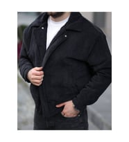 UNİSEX Kadife Baharlık Vinatage Oversize  Ceket (Siyah)