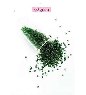 Dökme Cam Kum Boncuk (11/0) 2 mm - 60 Gram - Şefaf Koyu Yeşil - BNC037