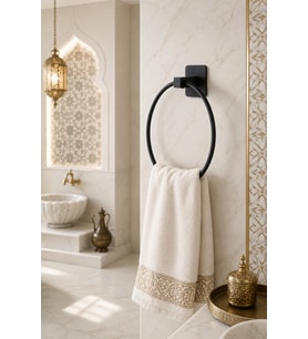 Kırmızı Siyah Metal El Havlusu Askısı Delmeden Montaj Banyo Havluluk