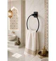 Kırmızı Siyah Metal El Havlusu Askısı Delmeden Montaj Banyo Havluluk