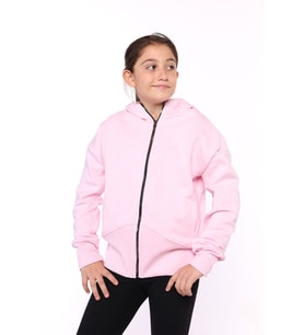 Toontoy Kız Çocuk Arkası Nakışlı İki Yanı Cepli Hırka (Açık Pembe)