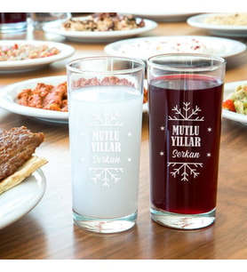 Arkadaşa Yılbaşı Hediyesi 2'li Rakı Bardağı