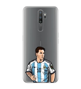 Oppo A5 2020 / A9 2020 Uyumlu Lionel Messi Desenli Şeffaf Telefon Kılıfı