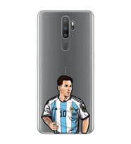 Oppo A5 2020 / A9 2020 Uyumlu Lionel Messi Desenli Şeffaf Telefon Kılıfı