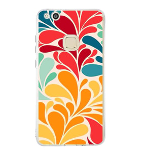 PrintiFy Huawei P10 Lite ile Uyumlu 1mm Slim Fit Retro Renkler 5 Baskılı Şeffaf  Kılıf