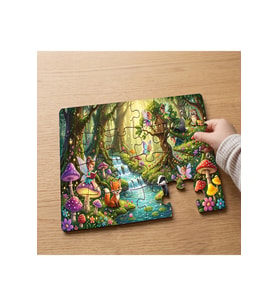 Masal Diyarı Tasarımlı 24 Parça Ahşap Çocuk Puzzle
