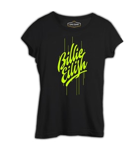 Billie Eilish - Paint Siyah Kadın Tshirt