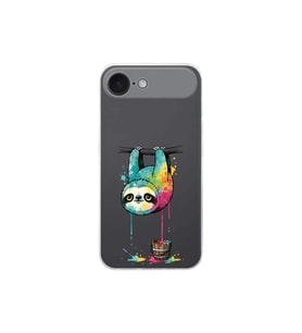 iPhone 17 Air ile Uyumlu Splash Tembel Hayvan Tasarımlı Şeffaf Silikon Kılıf