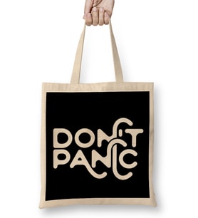 Must Read Book Covers Don't Panic Hitchhikers Guide To The Galaxy Bez Çanta Uzun Saplı