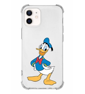 Apple iPhone 12 Uyumlu Köşe Korumalı Antişok  Kapak Donald Duck Tasarımlı Şeffaf  Kılıf