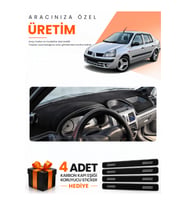 RENAULT CLİO SYMBOL ALİZE (2002-2008) Uyumlu Torpido Koruma Örtüsü Oto Kılıfı - Siyah