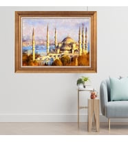 Altın Varaklı Çerçeveli Paspartulu  Tablo dtrt813 (Gold)