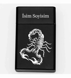 Akrep Desenli Metal Tabaka – Kişiye Özel İsimli Hediyelik