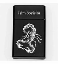 Akrep Desenli Metal Tabaka – Kişiye Özel İsimli Hediyelik