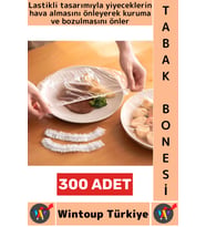 #TabakBonesi Hava Almaz Bozulma Önleyen Yemek Saklama Tazelik Lastikli Tencere Tabak Bonesi 300 Adet