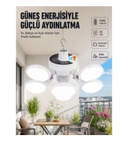 Mey İthalat® Güneş Enerjili Katlanabilir 5 Kanatlı Solar Bahçe Lambası