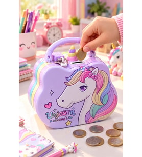 Unicorn Kumbara Çocuklar İçin Para Biriktirme Kumbarası 9x15 cm Sevimli Kız Çocuk Hediyesi