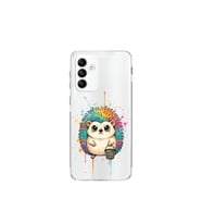 Samsung Galaxy M13 ile Uyumlu Splash Kirpi Tasarımlı Şeffaf Silikon Kılıf
