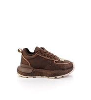 Prens 200-2 Kadın Taşlı Sneaker Spor Ayakkabı (Kahverengi)
