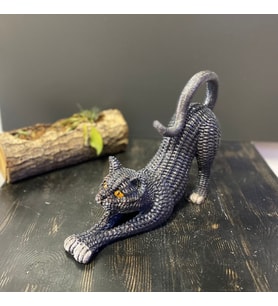 Esneyen Dekoratif Hasır Kedi Biblo