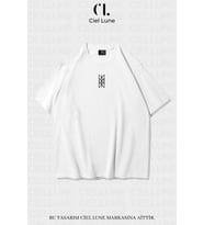 Nevermind Unisex Kadın Erkek Wyrd Baskılı Özel Tasarım Oversize T-shirt (Beyaz)