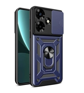 Coverzone Infinix Hot 30 ?le Uyumlu PhoenixShield Kamera Korumal? Kapak Tam Koruma Manyetik Vega Kapak Lacivert