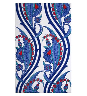 Armada Çini 25x40 Cm SP 404 Desenli İznik Çini Karo Sarmaşık Lale