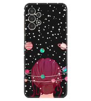 Samsung Galaxy M14 Kılıf Resimli Desenli Baskılı Silikon Space Woman 1311