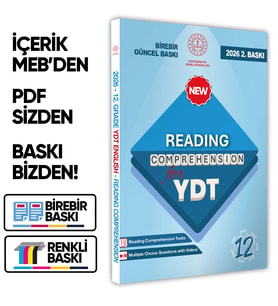 2026 YDT MEBİ İngilizce 12.Sınıf Reading Okuma-Anlama Kitabı Soru Bankası Video Çözümlü BASKI ÜCRETİ