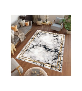 Rovigo Home Dijital Baskı Yıkanabilir Kaymaz Taban Salon Halısı RVG0459 (Beyaz)
