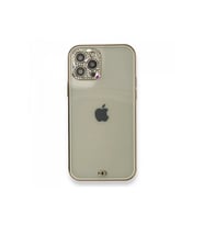 Newface Apple iPhone 12 Pro Kılıf Liva Taşlı Silikon - Beyaz
