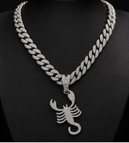 Hip Hop Iced Out Akrep Pendant Küba Zincir Kolye Ucu Charm