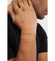 18K Altın Kaplama 4mm Figaro 925 Ayar Gümüş Zincir Bileklik Veb-5215