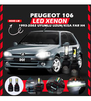 Peugeot 106 1993-2002 Uzun-Kısa Far Uyumlu Şimşek Etkili Led Xenon Light Series H4