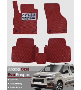 CİTROEN BERLİNGO (2018-2024) Uyumlu EVA Paspas Tam Set–Araca Özel,Su Geçirmez,Kolay Montaj