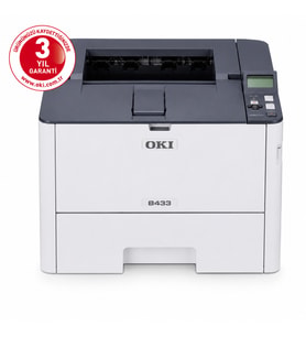 OKI B433DN A4 Mono Lazer Yazıcı 40PPM Tek Fonksiyonlu Dubleks USB Ethernet 1200x1200dpi