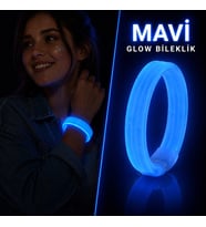Mavi Kalın Glow Bileklik – Kırılarak Yanan Parti ve Festival Bilekliği (5343)
