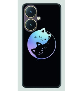 Vivo Y27 Kılıf Silikon Desen Özel Seri Love Cats 1604